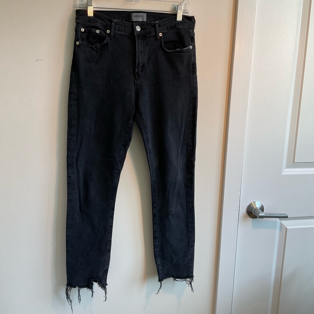 Agolde slim straight black denim